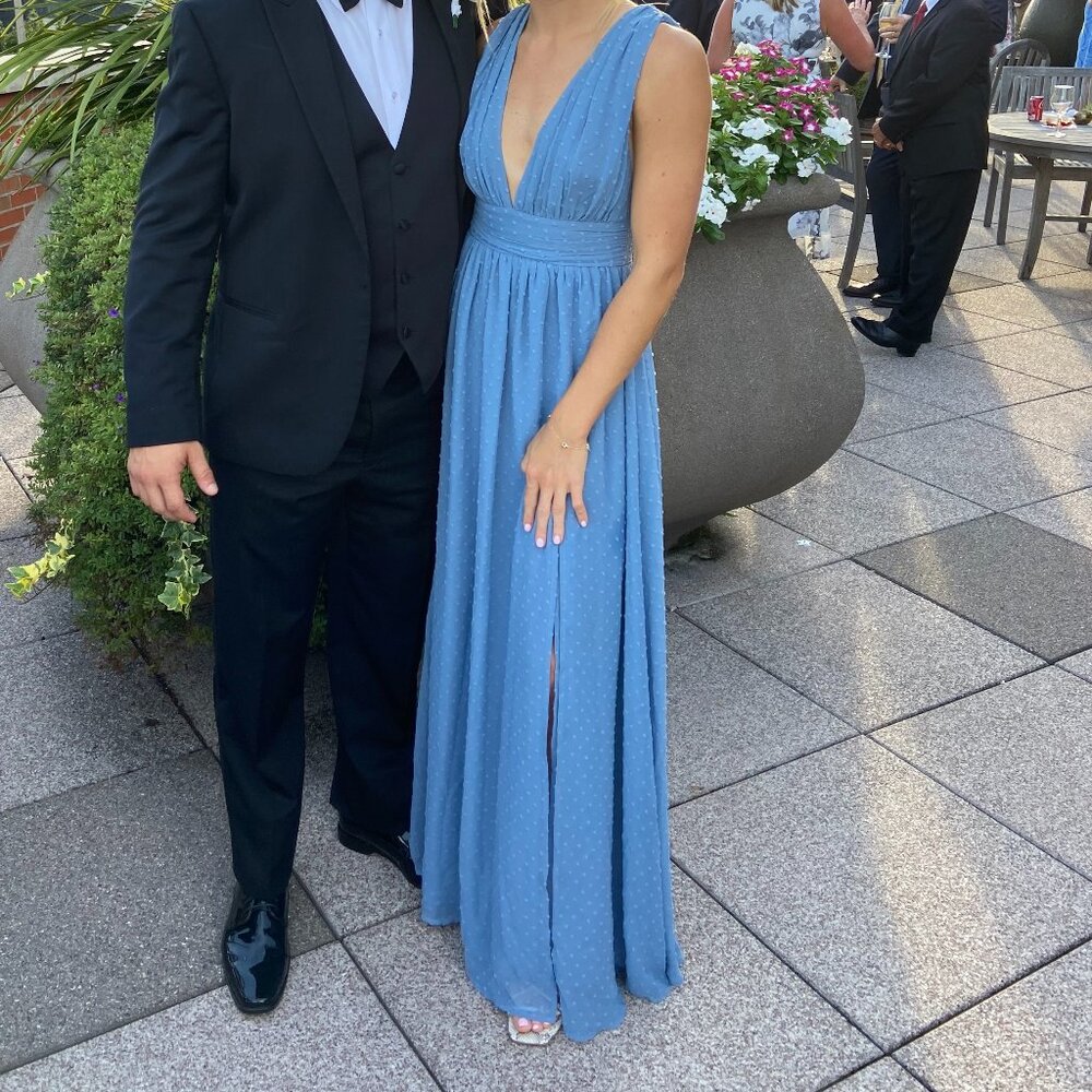 Lulus Bridesmaid Dress Slate Blue (Size Small)